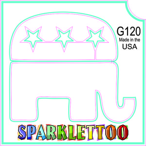 Ruby Red Paint G120 1.5 x 2.3 x 2.3 in. 3-Ply Republican Design Glitter Tattoo - Pack of 100