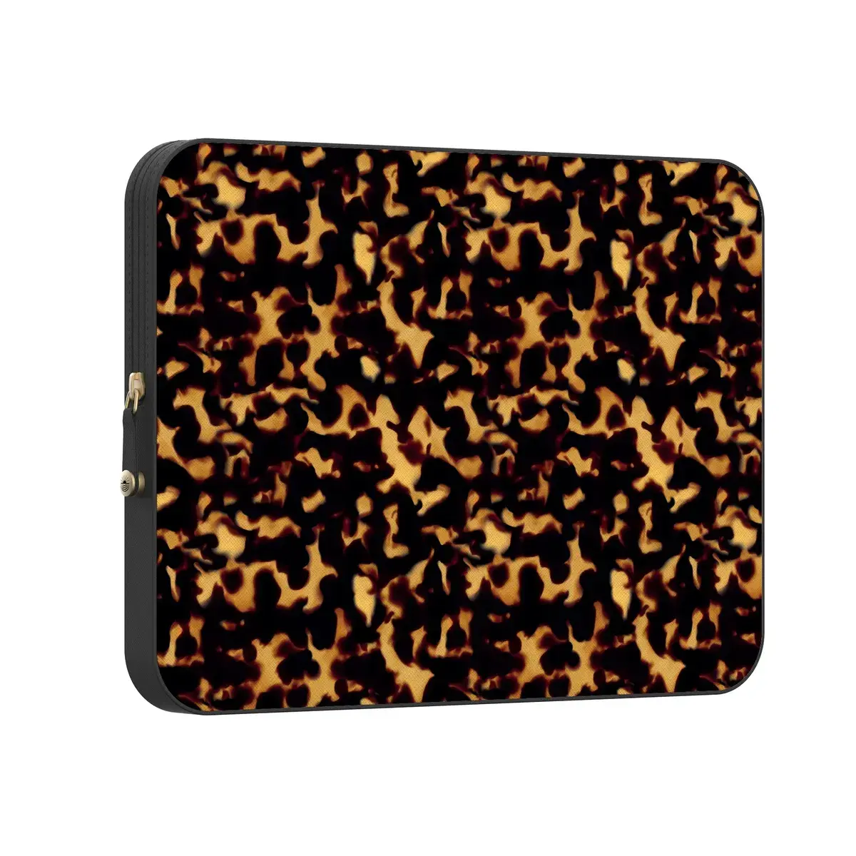 Casely MacBook Laptop Sleeve Case - Tech Accessories, PU Leather, Adults, Aeroshield Cushioning, Deep Amber, Shell Shocked Tortoise Print, Glossy Design