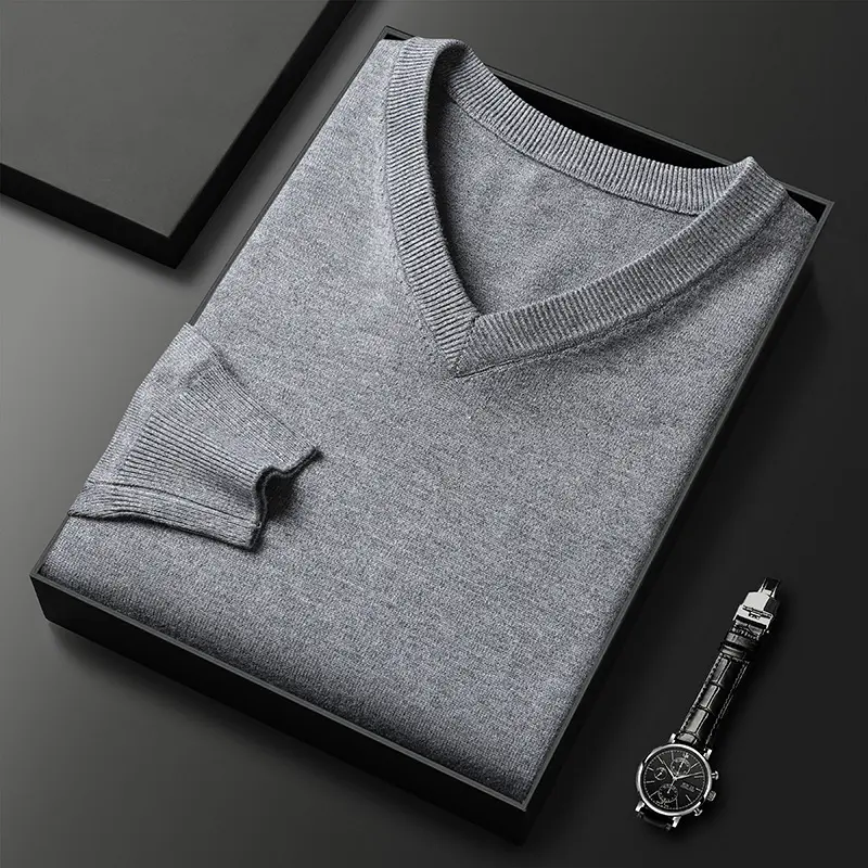 V neck   Medium Grey