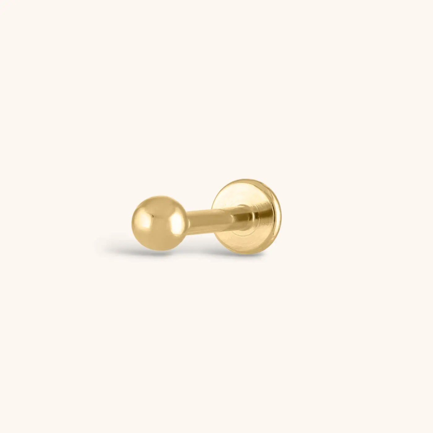 Minimalist Sphere Threaded Flat Back Earring, Hypoallergenic Tarnish Proof Cartilage Piercing Flatback Stud Piercing Jewelry, Hypoallergenic Piercing Jewelry