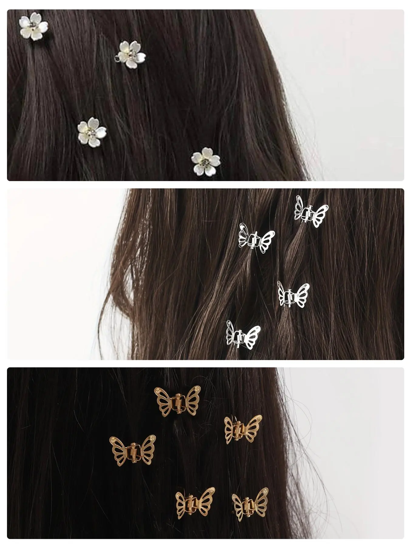 Butterfly Flower Hair Jewelry for Braids Accessories, Hairpin for Braids, Gold Silver Hair Accessories, Braids Clips Cuffs Clips for Dreadlock Accessories Dreadlock Beads Metal Hair Clips Decoration, Decorative Hair Clips