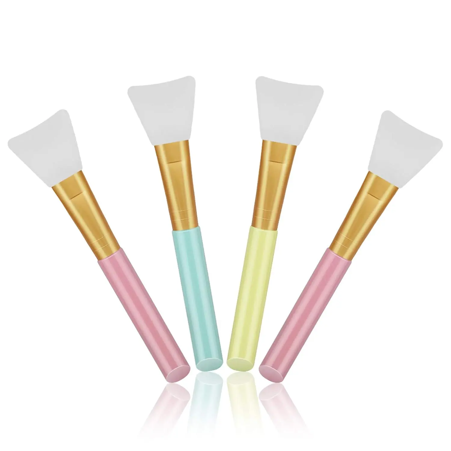 4-Pack Silicone Face Mask Applicator Brushes, Multi-Pack Facial Cleaning Tool for Hygienic Mud, Clay & Cream Mask Application, Suitable for All Skin Types, Flexible, Wand, All Skins, Beauty Tools, Facial Care Tools