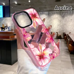 Case for iPhone 16 Pro Max 15 Plus 14 13 12 11 Blossoming Hibiscus Grace Non-Yellowing Shockproof Soft Silicone Transparent Cover