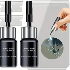 2 pcs Windshield Repair Kit, Car Crack Kit Glass with Resin Scratch Chip Cracks Repair Kit for Repairing Auto Glasses Windshield/Cracks/Chip (Dark Black)