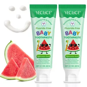 Two-Pack Yecuce Fruit Flavor Dental Care Toothpaste 60g, Gentle Effective Cleaning, Rich Foam, Fluoride-Free, Sensitive Gums Care, for Kids 2+ Years