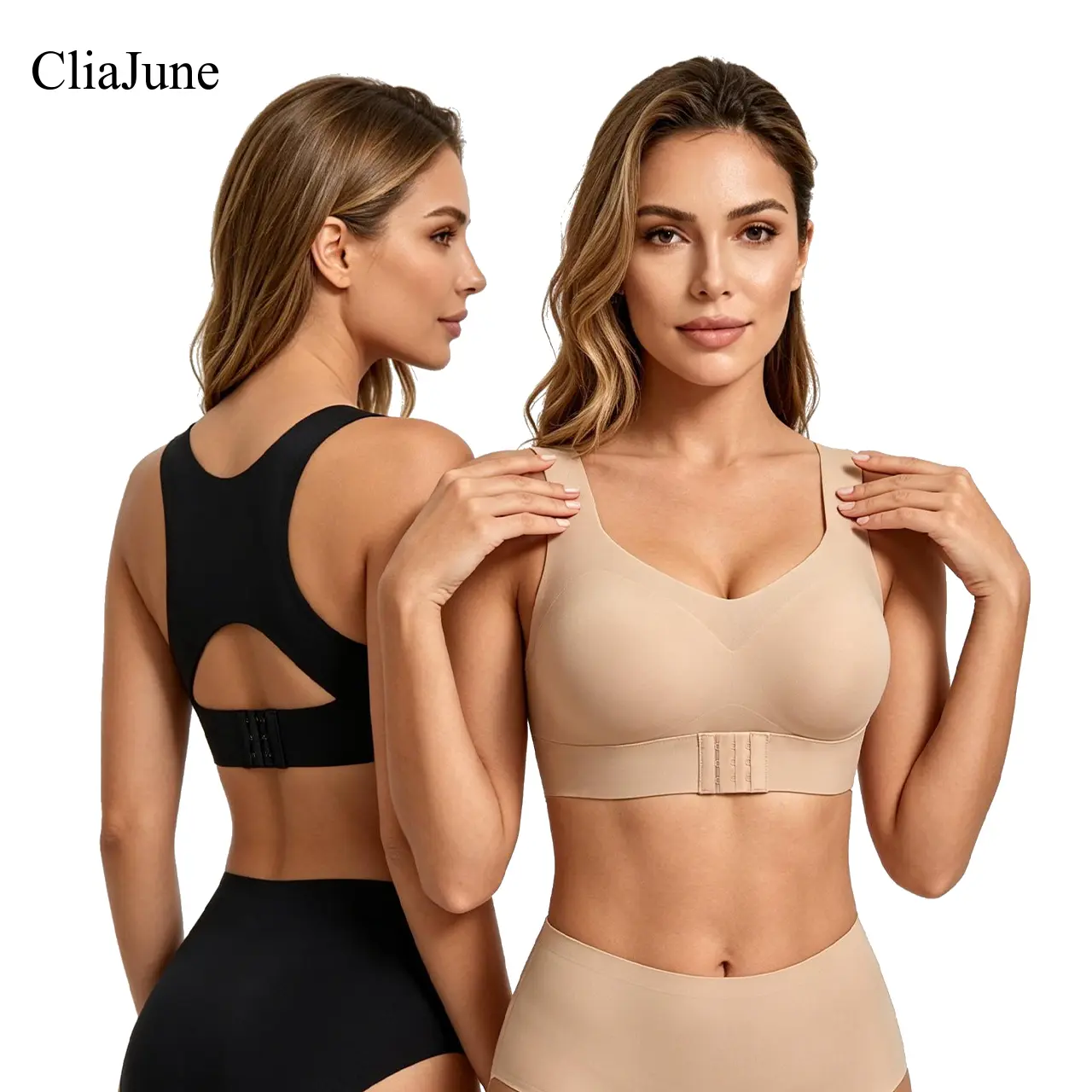 《Sleep Better, Stand Taller Bra for Women》No-Wire Full Coverage Support with Soft Molded Cups, Front Closure, Wide Straps, No-Dig Feel, Lounge, Work, Yoga & Light Moves, Smooth Under Clothes, Curvy Girl Friendly Fit for Daily Wear
