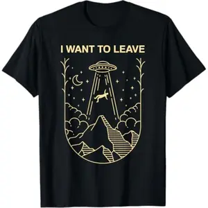 Vintage Funny Alien UFO Extraterrestrial I Want To Leave Alien Lover T-Shirt