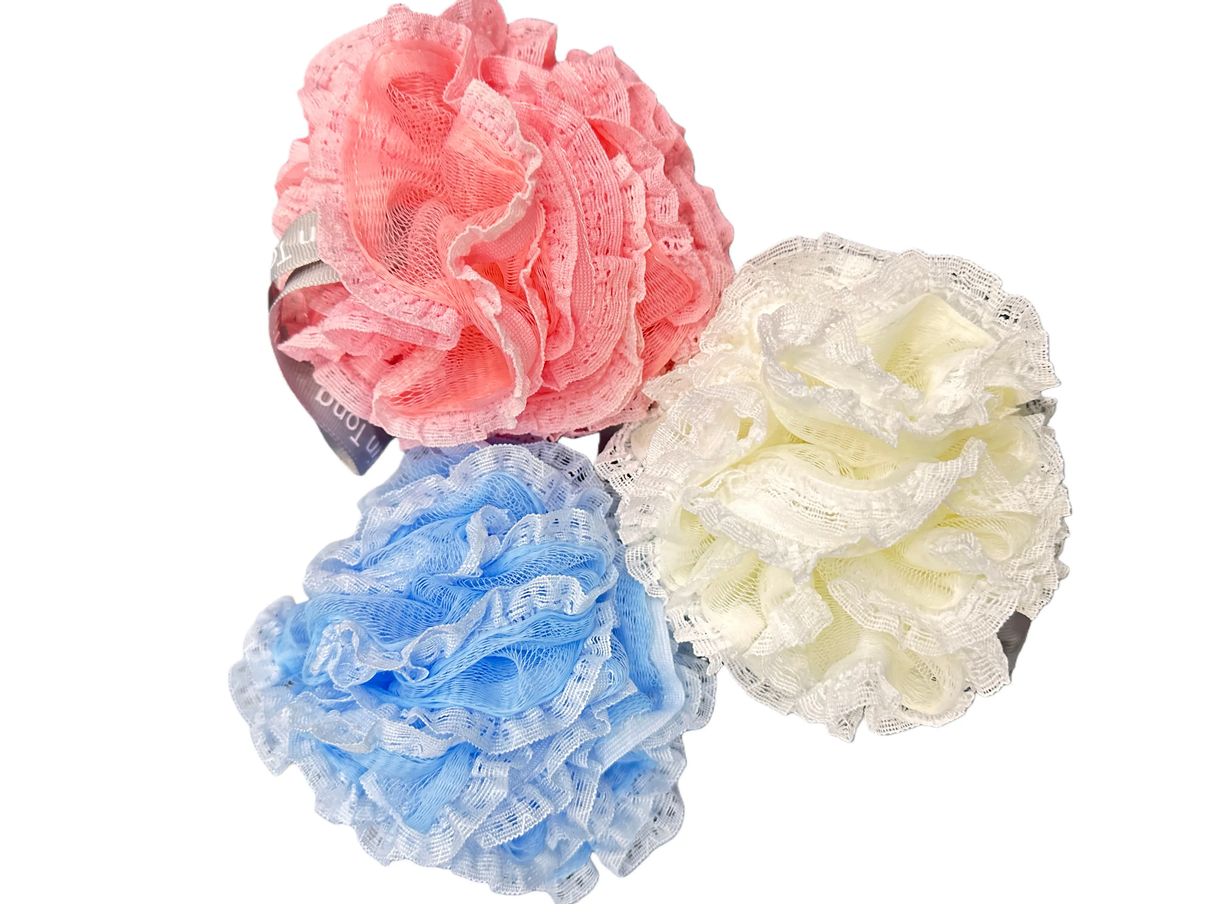 3-Count Hangable Durable Body Loofah Shower Sponge Ball Set with Hanging Loop, Reusable Body Scrubber Bathroom Accessories for Shower Routine, Hang-to-Dry Home Bath Supplies Gadget