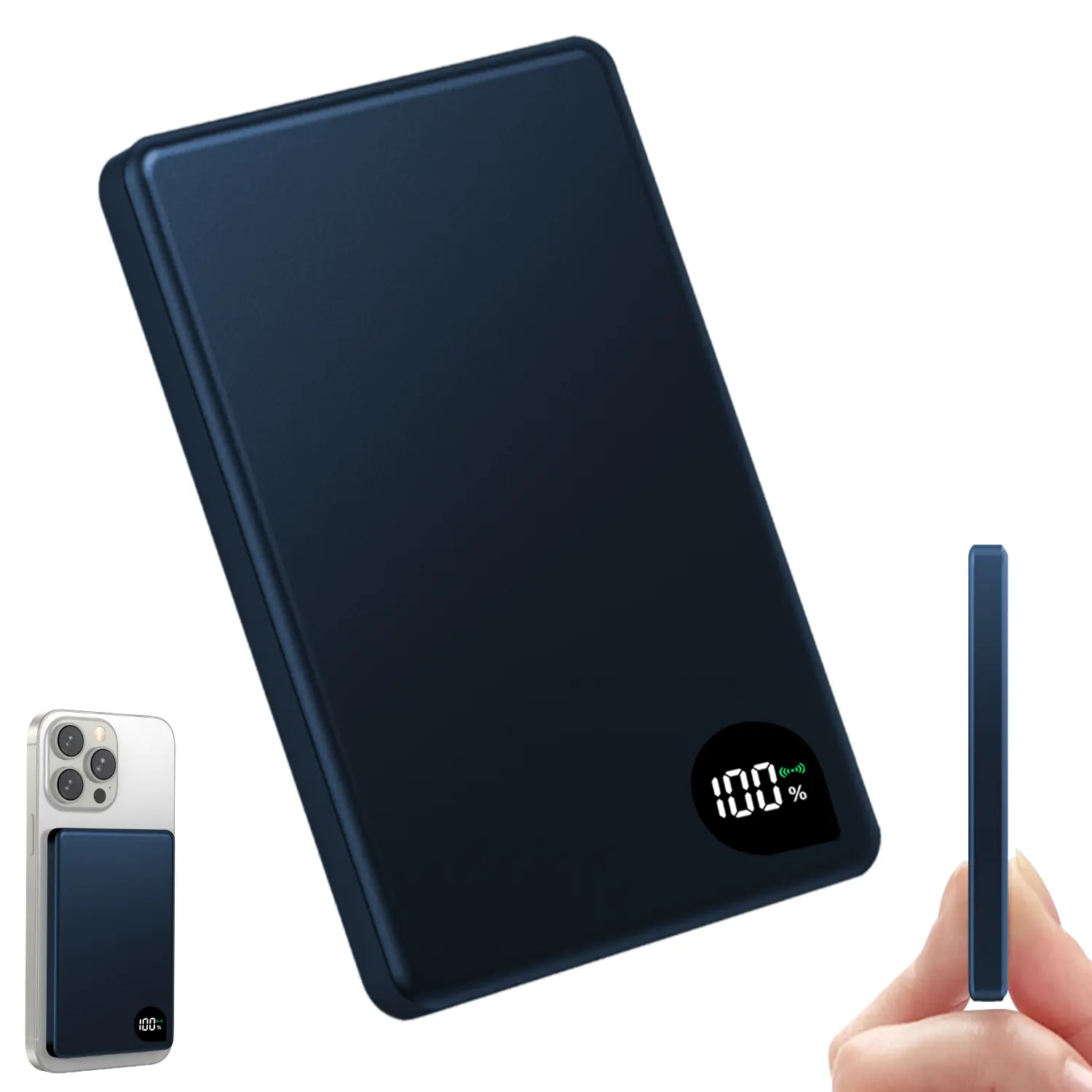 Mini Magnetic Wireless Charger 5000mah Power Bank, Supports Type C Fast Charging, LED Display, Ideal Travel Accessory for iPhone Series