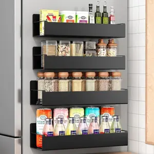 Magnetic Aerosol Spray Can Holder, Magnetic Spice Storage Rack for Refrigerator and Oven, Mechanic Paint Can Organizer, Magnet Toolbox Holder, Tool Box Storage Rack for Garage Home Workspace, Space-Saving Kitchen Utsensils, Metal & Plastic Mixed Randomly