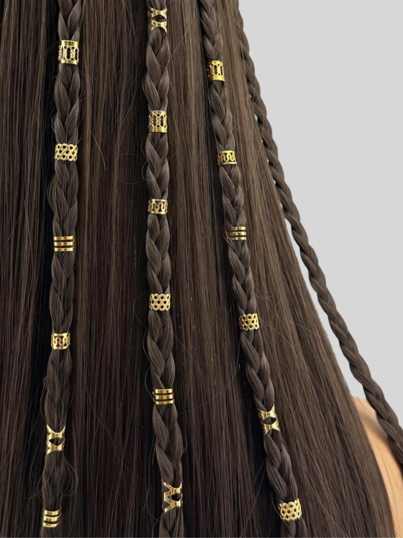 Mixed Color Braiding Hair Accessory, 50pcs Hair Dreadlock Accessory, Metal Braids Rings Cuffs Clips for Dreadlock Accessory Jewelry Decorations, Braid Hairstyles, Hairpins, Clips Knotless Braids, Hair Accessories for Braids