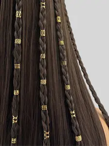 Mixed Color Braiding Hair Accessory, 50pcs Hair Dreadlock Accessory, Metal Braids Rings Cuffs Clips for Dreadlock Accessory Jewelry Decorations, Braid Hairstyles, Hairpins, Clips Knotless Braids