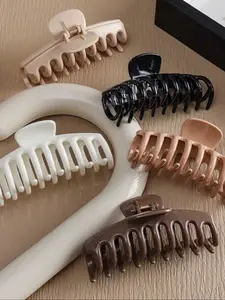 5pcs Soft Silicone Hair Claw Clips, Hair Claws Set, Claw Clip Pack, Durable Non-Slip Hair Clamps for Women, Comfortable Hair Accessories for Daily Wear & Autumn