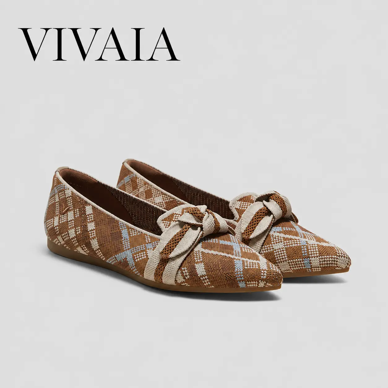 VIVAlA Women’s Pointed-Toe Bow Loafers – Breathable Knit Upper, Deodorizing Insole & Arch Support with Heel Rebound Stylish Comfort (Michelle 2.0)