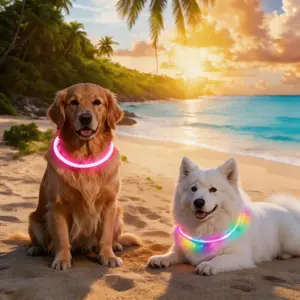 Freely cuttable pet LED light-up collar - suitable for pets running at night, rechargeable, long battery life, three lighting modes