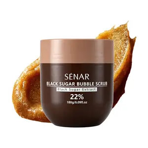 SENAR Brown Sugar Foaming Body Scrub, Bubble Deep Soft Exfoliating Face Scrub, Blackhead Removal & Skin Repair, Daily Gentle Skincare for All Skin