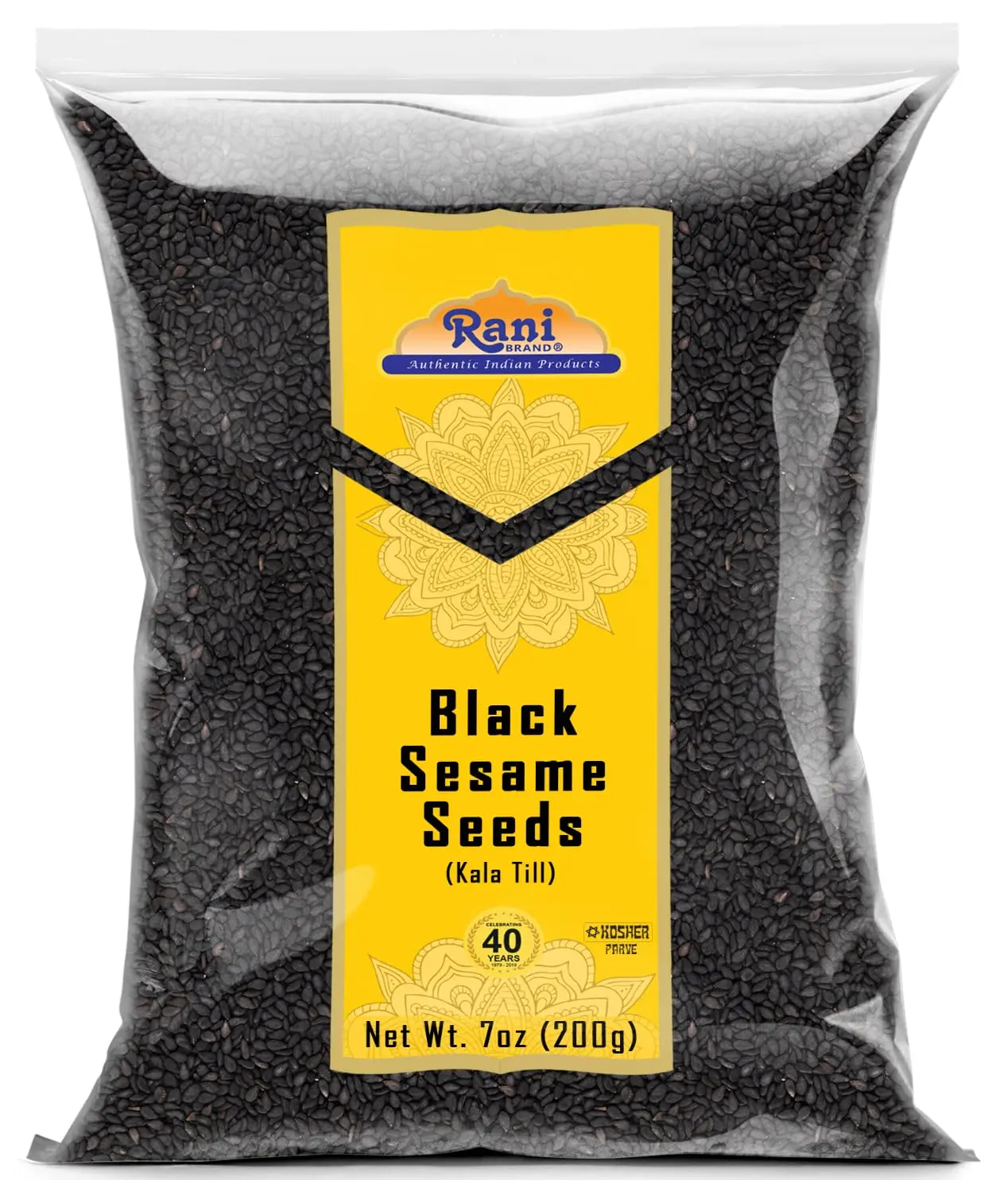 Rani Sesame Seeds Whole Black, Raw (Kala Till) 7oz (200g) ~ All Natural | Gluten Friendly | NON-GMO | Kosher | Vegan | Indian Origin