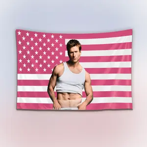 Glen Powell Tapestry, Vintage Actor Wall Hanging Decor, Retro Hollywood Art Banner, Bedroom Living Room Wall Art, Gift for Fans