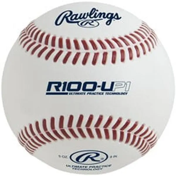 Rawlings RWR100-UPY R100-UPY Polyurethane Molded Cover Mold Baseballs - Raised Seam, 4.62lbs Weight, Synthetic Leather, Youth Batting Practice Baseballs