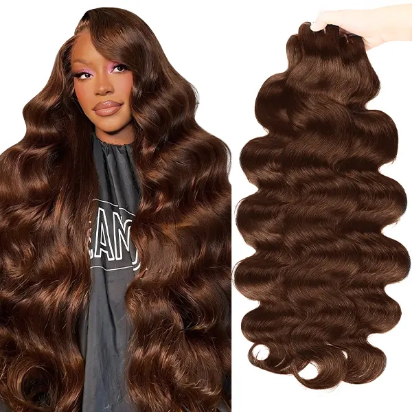 #4 Chocolate Brown Body Wave Human Hair Bundles 15A Grade Brazilian Human Hair Bundles 100g per Bundlle 1/3/4 Bundles For Women #Summervibes