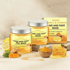 Vitamin C & Turmeric Hand & Foot Peel Mask Deep Cleansing Nourishing Moisturizing Soothing Skin Care Rich in Natural Plant Extracts Gentle At-Home Spa Treatment