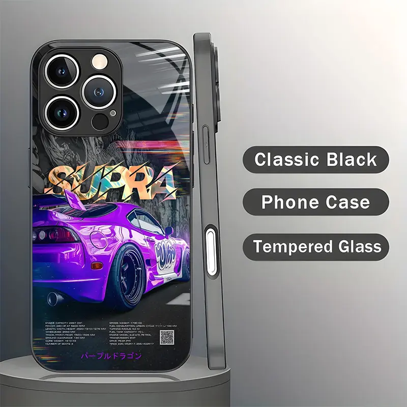 Tempered Glass Silicone Customized Cellphone Case Cover - Shockproof, Anti-Drop, Anti-Sweat Protection for iPhone 16 Pro Max,15,14,13,12,11,XS Mobile Phone Accessories, Smartphone, Handheld