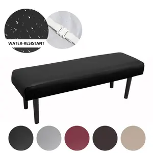 Waterproof Faux Leather Elastic Bench Cover, Multi-Color Options, Easy to Clean, Suitable for Restaurant Office Guest Room Kitchen Decor, Elastic Slipcover, Furniture Covers