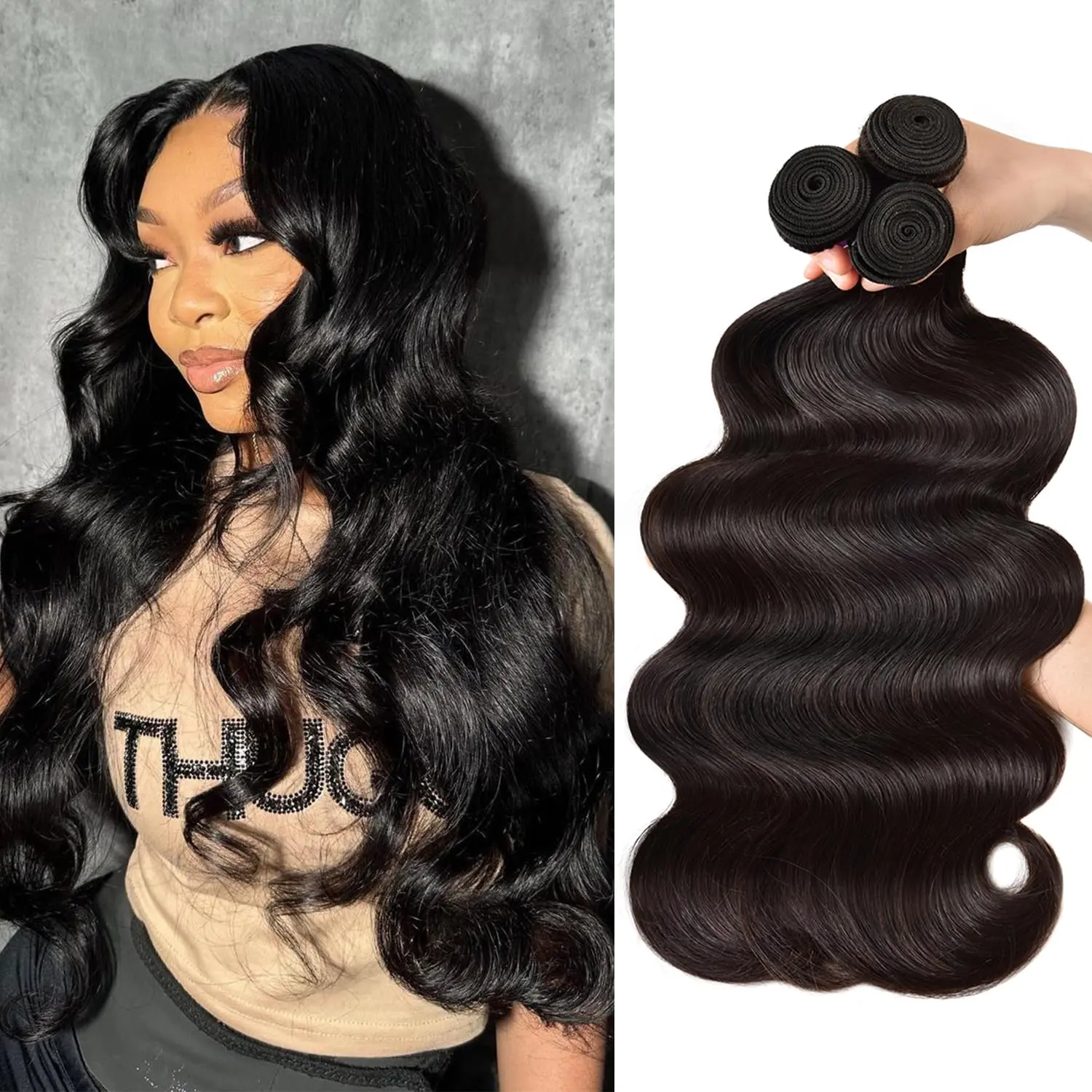 Body Wave Human Hair Bundles Natural Black Bone Straight Unprocessed Virgin Human Hair Bundles 1/3 pc Natural Raw 613 Blonde Color Human Hair Extension
