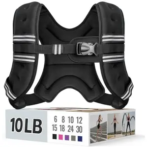 Weighted Vest for Women & Men with Reflective Stripe and Adjustable Buckle, Comfortable & Durable Rucking Vest for Walking, Running & Strength Training