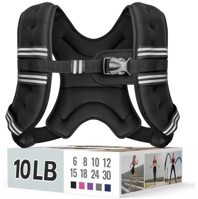 Weighted Vest for Women & Men with Reflective Stripe and Adjustable Buckle, Comfortable & Durable Rucking Vest for Walking, Running & Strength Training