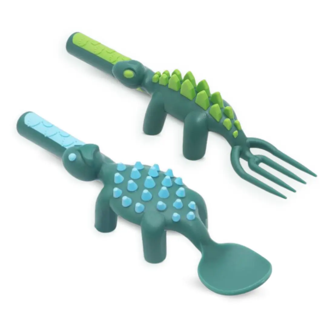 Dinosaur Fork and Spoon - Constructive Eating - Made in USA - Kitchenware - Kitchen Utensils
