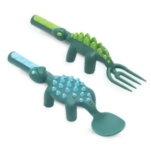 Dinosaur Fork and Spoon - Constructive Eating - Made in USA - Kitchenware - Kitchen Utensils