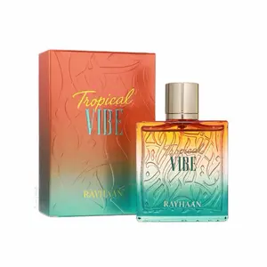 Rayhaan Tropical Vibe Unisex Eau de Parfum Spray 3.4 Ounce - Long-Lasting Fruity Floral & Woody Scent for Men & Women