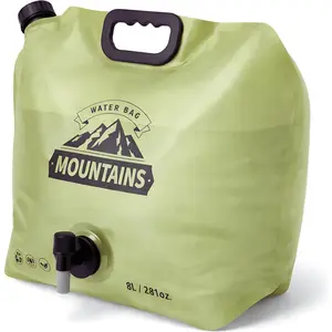 Camping Water Container 2 Gallon Large Capacity Collapsible Water Jug with Spout - Reusable Plastic Flasks, Foldable Empty Gallon Jug for Water Storage, Water Bag for Outdoor Hiking Emergency Prep