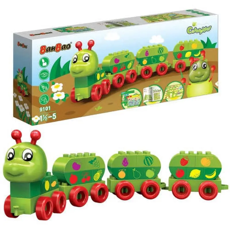BanBao Caterpillar Fruits 39-Piece Building Set