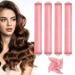 Heatless Curls Overnight Rods Dry Blowout Look No Heat Hair Curlers Curling Sleep Tools Set Adults Kids Thin Thick Long Short Large Big Small Satin Velvet Soft Foam Rollers`