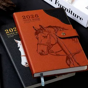 A5 Size 2026 Year of the Horse Soft Cover Notebook, Lined Pages, Clasp Closure, 100 Sheets/200 Pages, Ideal for School Office Home, Perfect for Notebooks Enthusiasts