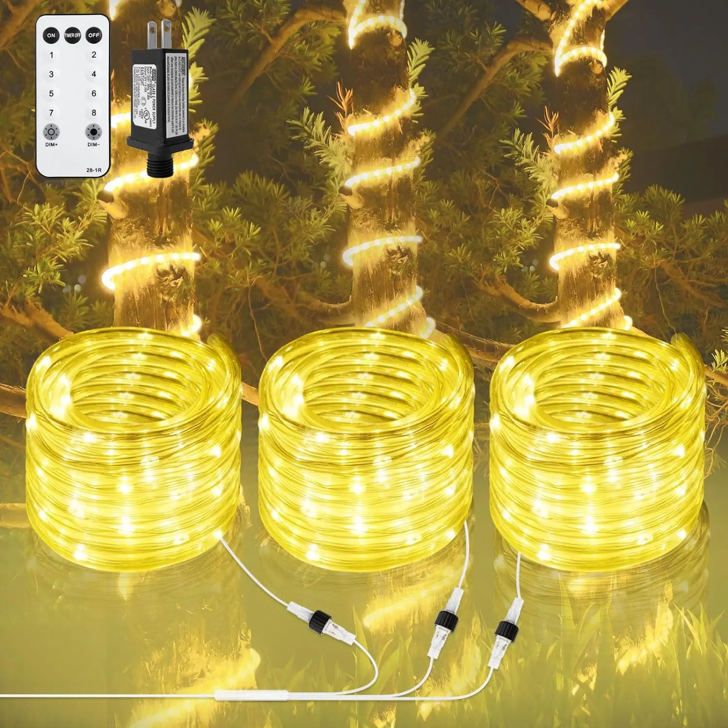 120ft 360 LED Heavy Duty Rope Lights, Outdoor Rope Lights Plug in ...
