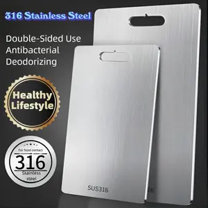 2026 Petit Bits Premium Titanium Stainless Steel Cutting Board Black Friday Essential For Modern Kitchen Double-Sided Food Grade Chopping Board Scratch Resistant Easy Clean Hygienic Durable Ideal For Meat Fruit & Vegetable  Christmas Gift