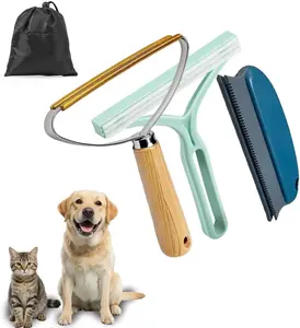 Pet Hair Remover 2nd Gen (3 Pack) - Reusable Lint Removal Tool for Couch, Carpets, Cat Trees, Car Mats, Furniture, Clothes, Pet Houses, Dog & Cat Hair Scraper Tool with Storage Bag