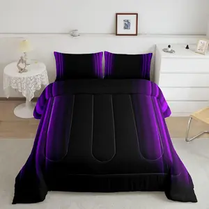 Abstract Ombre Quilt,Twin Full Queen King Size Bedding,Red Black Purple Blue Gray Green Teal Duvet Set with Pillowcase,Modern Fashion Geometric Room, Bedroom Bedding Set