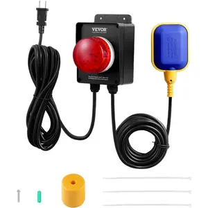 VEVOR SS-SWA01 Sump Indoor/Outdoor High Septic Tank Sensor, 16.4ft Level Float Switch,Loud Alarm & Large LED Indicator, for Sewage Pits, Submersible,Utility,Water Well Pumps, Black