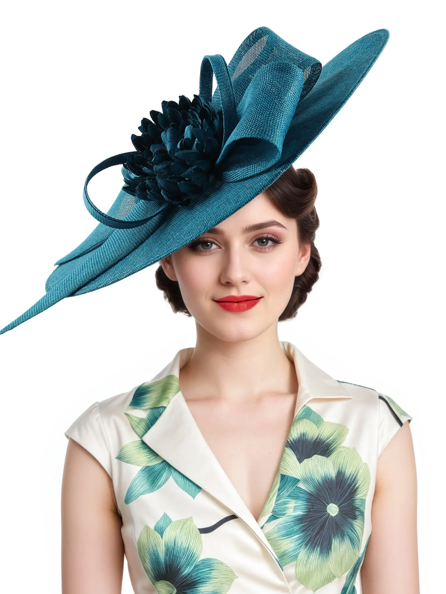 Women's Large Flower High Quality Hat Adorned with Large Flowers Luxury Style for Church Wedding Cocktail Tea Party