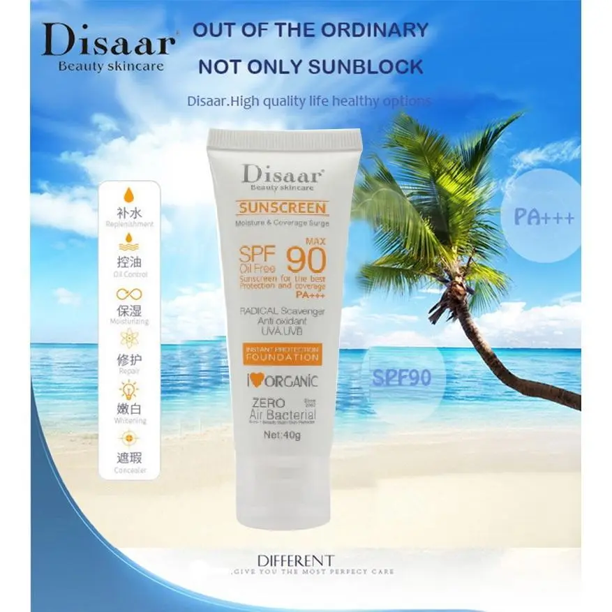 Waterproof SPF 90 Sunscreen Lotion - Face & Body Moisturizer with UVA/UVB Protection for Outdoor Activities Facial Lightweight