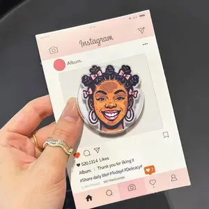 Slay Melanin Girls Phone Grip: Pretty Girls MagSafe Pop Socket, Girly Vibe Kindle Holder