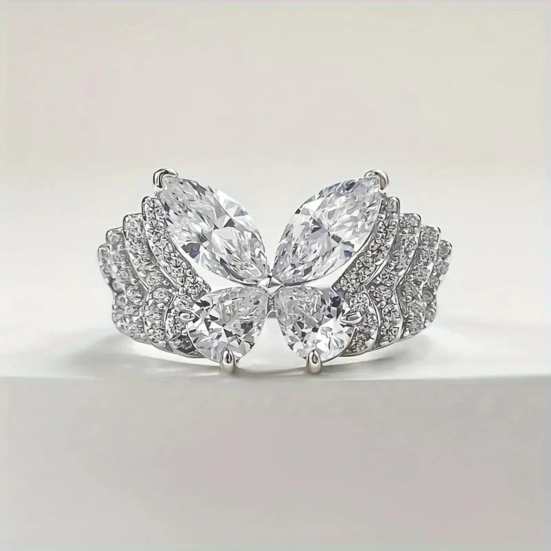 Dainty Butterfly Engagement Ring with Sparkling Cubic Zirconia, Minimalist Jewelry for Women, Wedding Gift, Dainty Engagement Ring, Sparkling Rings