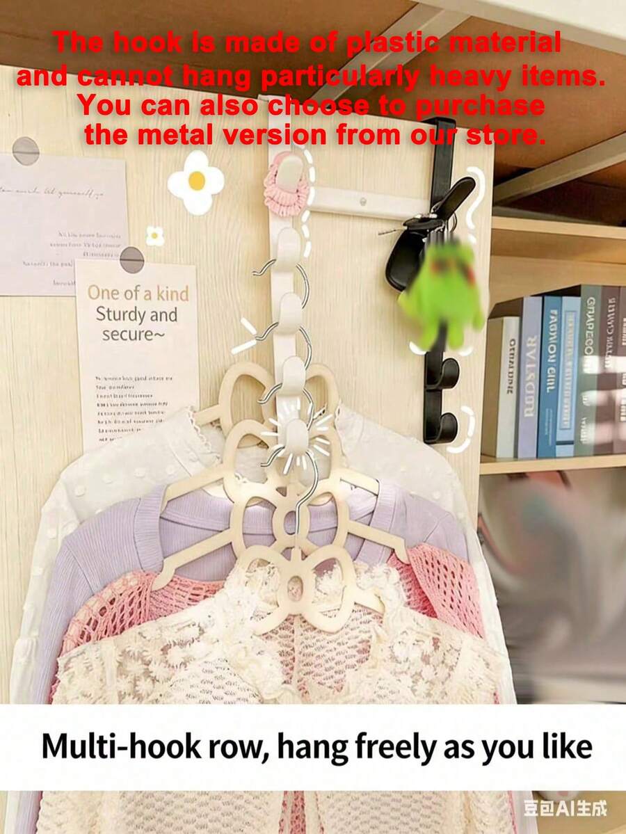 2-Pack 5-Tier Over The Door Hooks – No-Drill Hanging Organizer Rack for Coats, Bags, Towels & Hats, Easy Install Home Storage 🇺🇸 Fast Ship