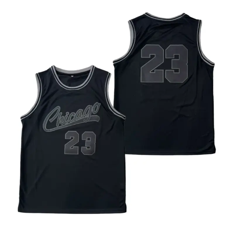 Men's Chicago #23 Basketball Jersey with Black-Gray Number Print, Elastic Fabric, Snug Fit, Chicago Fan ID Apparel for Basketball Enthusiasts' Sports & Leisure Wear