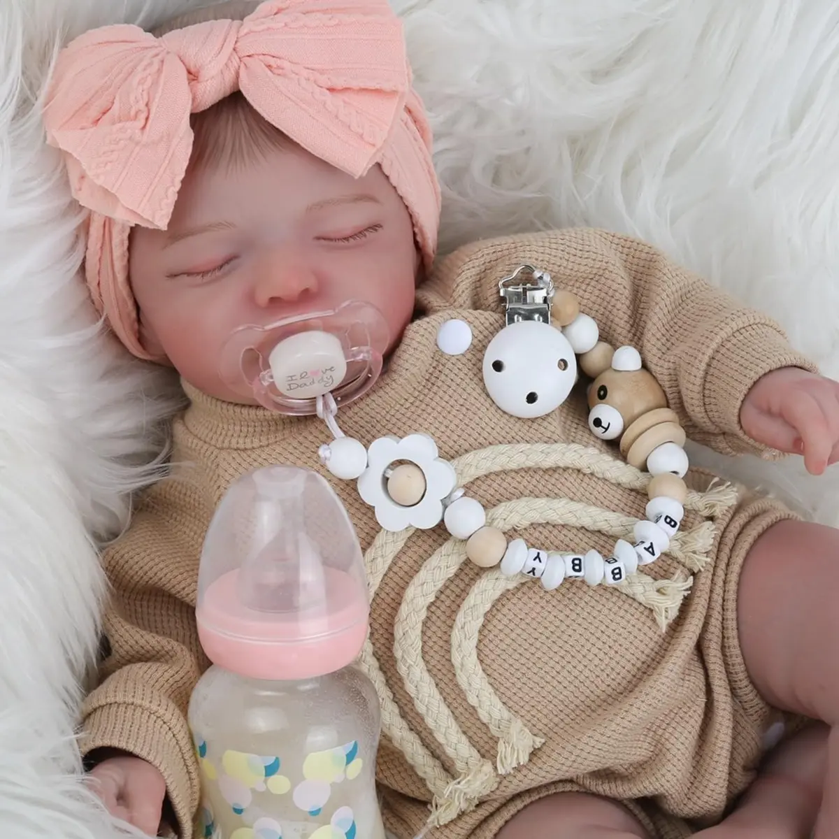 [WOOROY] Sleeping Realistic Newborn Baby Doll - 20in Soft Cloth Body Vinyl Limbs, Christmas Birthday Gift for Kids Age 3+, Newborn Baby Girls Sleeping Dolls