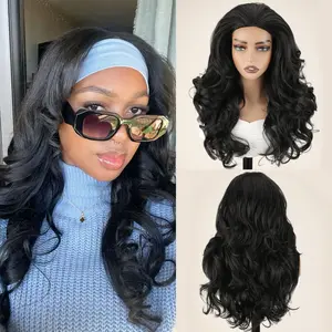 20 Inch Layer Synthetic 3 IN 1 Half Wig for Women Long Water Wave Curly Wig Invisible Hairline Black Color Afro Glueless Drawstring Cap for Easy Wear and Stable Fit Fashion Gift tiktokshopspringglowup